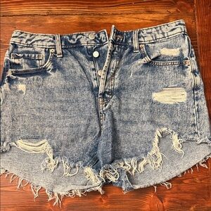 wild fable Distressed Light Blue Denim Shorts